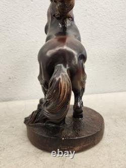 Old REARING STALLION large HORSE Equine Statue by AUSTIN SCUPLTURE 18 tall