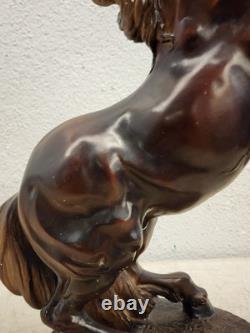 Old REARING STALLION large HORSE Equine Statue by AUSTIN SCUPLTURE 18 tall