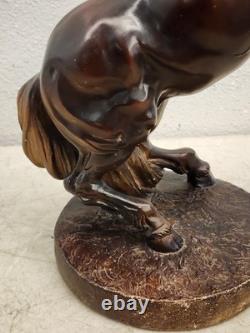 Old REARING STALLION large HORSE Equine Statue by AUSTIN SCUPLTURE 18 tall