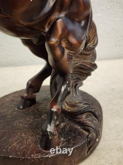 Old REARING STALLION large HORSE Equine Statue by AUSTIN SCUPLTURE 18 tall