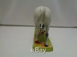 Orig Beswick England Dapple Grey Glossy Mare & Foal Horse Porcelain