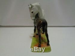 Orig Beswick England Dapple Grey Glossy Mare & Foal Horse Porcelain