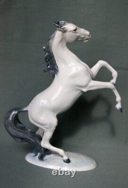 Original ANtique Figurine Prancing Horse Porcelain Metzler/Ortloff Marked