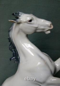 Original ANtique Figurine Prancing Horse Porcelain Metzler/Ortloff Marked