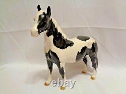 Original Beswick England Black Piebald Pinto Pony Horse 1st Version Porcelain