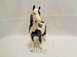 Original Beswick England Black Piebald Pinto Pony Horse 1st Version Porcelain