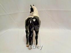 Original Beswick England Black Piebald Pinto Pony Horse 1st Version Porcelain