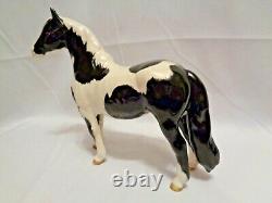 Original Beswick England Black Piebald Pinto Pony Horse 1st Version Porcelain