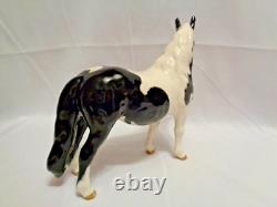 Original Beswick England Black Piebald Pinto Pony Horse Porcelain