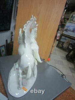 Original Vintage Germany Karl Ens White Horses Figurines Marked Porcelain