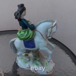 Pair Antique Scheibe-Alsbach German Porcelain Figurines Hunters on Horseback