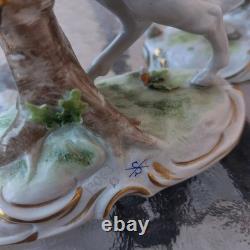 Pair Antique Scheibe-Alsbach German Porcelain Figurines Hunters on Horseback