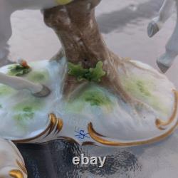 Pair Antique Scheibe-Alsbach German Porcelain Figurines Hunters on Horseback