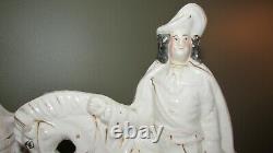 Pair Of Antique Staffordshire Figurines Men On Horse Back