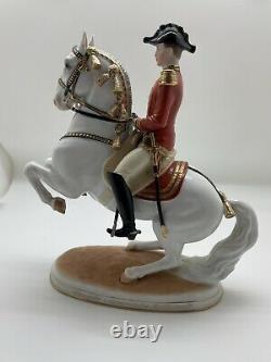 Pair Of GOEBEL HORSE LIPIZZANER WITH RIDER PORCELAIN FIGURINE CLASSICAL DRESSAGE