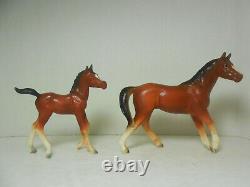 Pair of Josef Originals Trotting Horses Large & Pony Porcelain Figurines