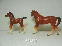 Pair of Josef Originals Trotting Horses Large & Pony Porcelain Figurines