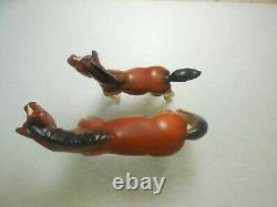 Pair of Josef Originals Trotting Horses Large & Pony Porcelain Figurines