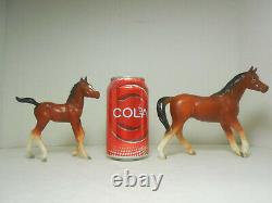 Pair of Josef Originals Trotting Horses Large & Pony Porcelain Figurines