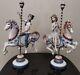 Pair Of Lladro Porcelain Figurines Boy & Girl Carousel Horse By Jose Puche