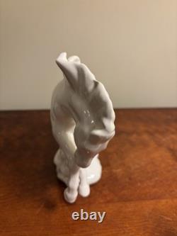 Pair of Mid Century Ceramic Wild Running Rearing Charging Horse Statue, 8x8