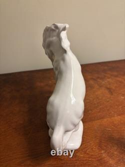 Pair of Mid Century Ceramic Wild Running Rearing Charging Horse Statue, 8x8