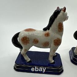 Pair of Vintage Japanese Ceramic Horse Figurines