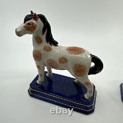 Pair of Vintage Japanese Ceramic Horse Figurines