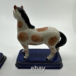 Pair of Vintage Japanese Ceramic Horse Figurines