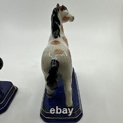 Pair of Vintage Japanese Ceramic Horse Figurines