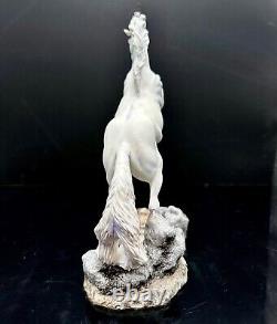 Pamela du Boulay Palladium Ltd.'Silver' Porcelain Rearing Horse 1992