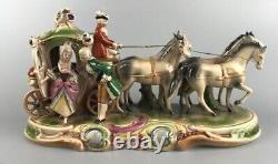 People on Carriage Horse Statuette Figurine Porcelain From Germany By Grafenthal