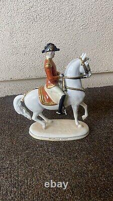 Pirouette Augarten Vienna Spanish Porcelain Horse And Rider School Lipizzaner