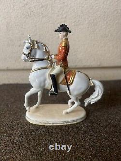 Pirouette Augarten Vienna Spanish Porcelain Horse And Rider School Lipizzaner