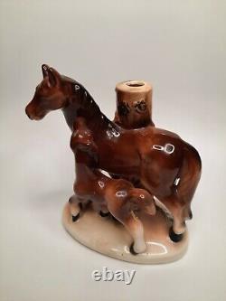 Porcelain Figurine Horse and Foal, Collection, Vintage, Antique, Retro, Rare Old