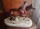 Porcelain Figurine Running Horses Hertwig Katzhutte Made In Germany