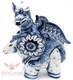 Porcelain Gzhel Figurine Dragon Knight On A Horse