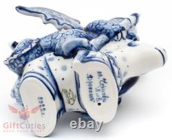 Porcelain Gzhel Figurine Dragon knight on a horse