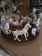 Porcelain Hand Painted Carousel Animal Figurine Set
