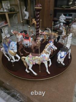 Porcelain Hand Painted Carousel Animal Figurine Set