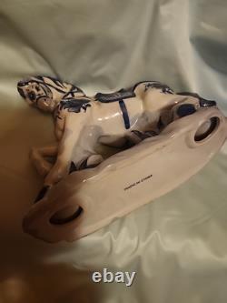 Porcelain Horse Figure Chinoiserie Blue and White 8