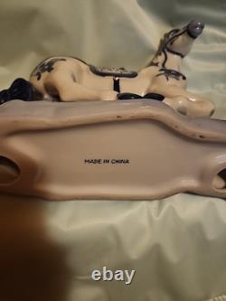 Porcelain Horse Figure Chinoiserie Blue and White 8