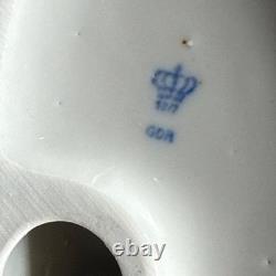 Porcelain Horse Figurine White Two Running Horses GDR Crown Mark