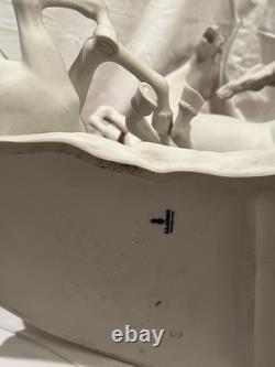 Porcelain Lladró Stallions Vintage Figurine Made In Spain 17.5 Inch Tall WithStand