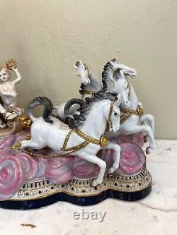 Porcelain Masterpiece Mythological Scene with Man, Child and Horses