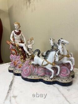 Porcelain Masterpiece Mythological Scene with Man, Child and Horses