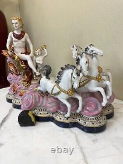 Porcelain Masterpiece Mythological Scene with Man, Child and Horses