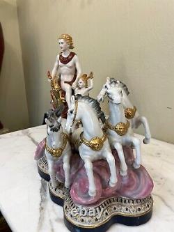 Porcelain Masterpiece Mythological Scene with Man, Child and Horses