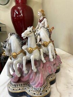 Porcelain Masterpiece Mythological Scene with Man, Child and Horses