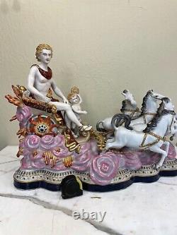 Porcelain Masterpiece Mythological Scene with Man, Child and Horses